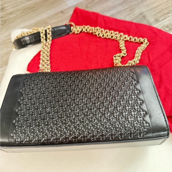 Carolina Herrera Black Handbag with Gold Chain - Picture 6 of 6